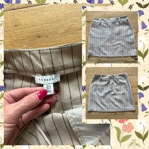 Topshop Beige Striped Women's Skirt, size 0